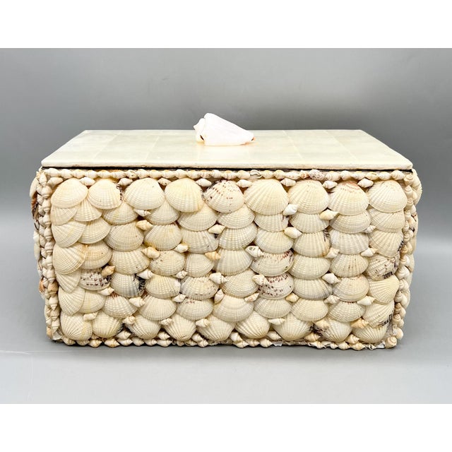 Vintage Coastal Shell Box – Philippine Shellcraft Decorative Storage – Organic Modern / Boho Coastal For Sale - Image 13 of 18