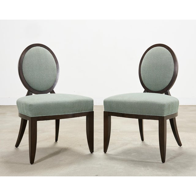 Wood Set of Six Barbara Barry for Baker Oval X-Back Dining Chairs For Sale - Image 7 of 16