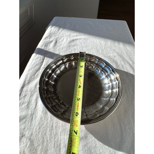 Vintage Sterling Silver Bowl With Fluted Rim, Marked 391 For Sale - Image 9 of 9