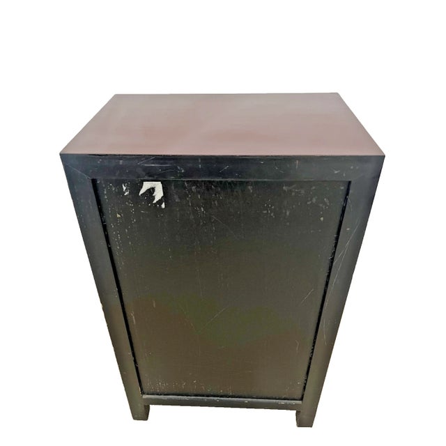 Wood 1960s Mid Century Chinese Console Cabinet One Drawer Chinoiserie Hand Painted For Sale - Image 7 of 12