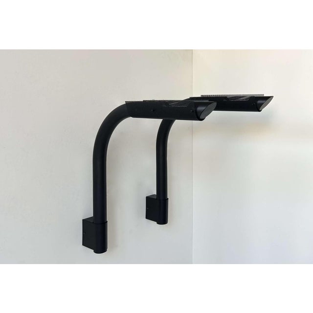 Black and Perforated Tubular Metal Wall Lights from Parscot, France, 1980, Set of 2 For Sale - Image 16 of 17