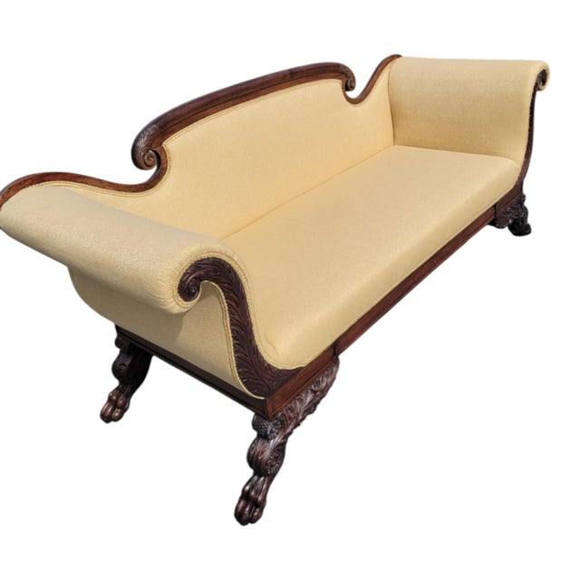 19th-Century American Federal Mahogany Sofa, Newly Upholstered For Sale In Philadelphia - Image 6 of 18