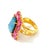 Bochic "Capri" Vintage Blue Opal & Ruby Ring Set In 18K Gold & Silver For Sale - Image 4 of 18