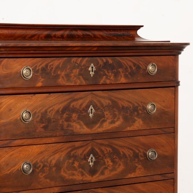 Mid 19th Century 19th Century Biedermeier Mahogany Chest of Seven Drawers Highboy, Denmark For Sale - Image 5 of 10