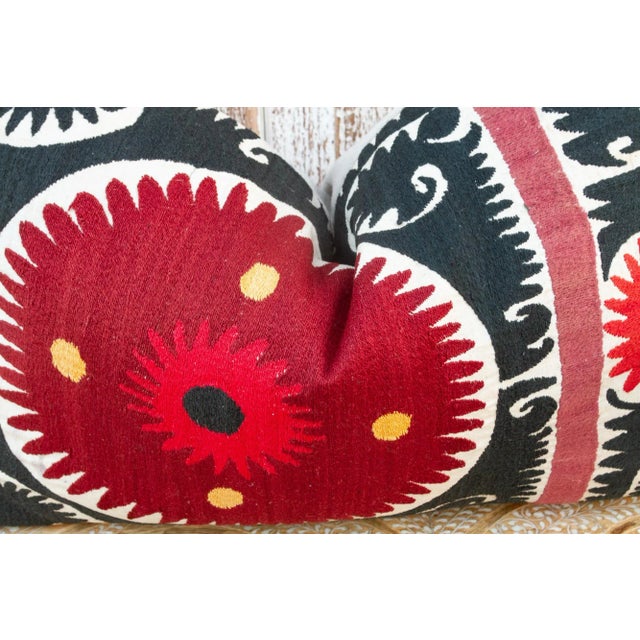 Early 21st Century Zafara Bukhara Suzani Lumbar Pillow For Sale - Image 5 of 10