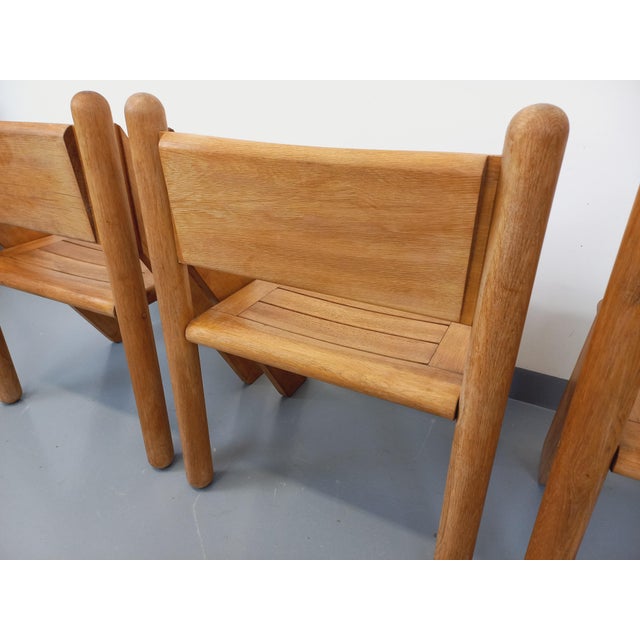 Vintage Brutalist Chairs in Oak, 1960s, Set of 4 For Sale - Image 16 of 18