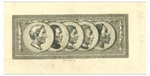 Thomas Holloway, Heads of Men, Original Etching, 1810