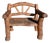 Folk Art Handcrafted Unique Rustic Log Solid Wood Bench Seat / Wide Chair For Sale