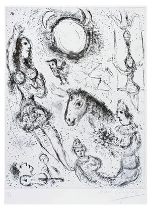 Les Danseurs à la Lune - Original Etching by Marc Chagall - 1967 1967