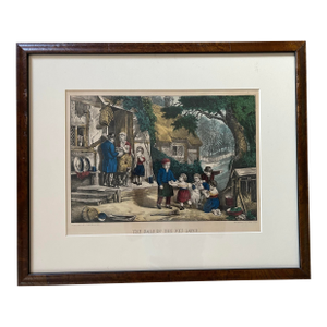Antique Framed Currier & Ives ‘The Sale of the Pet Lamb’