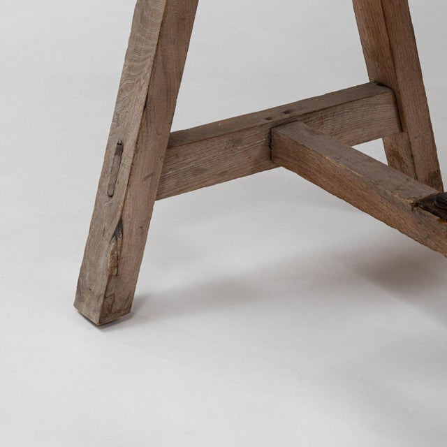 French Mid 20th Century France Red Wood Dining Table For Sale - Image 3 of 11