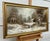 Snowy Cabin in the Woods - A Serene Winter Landscape Vintage Oil Painting by 20th Century Artist, Miller. Art measures 32...