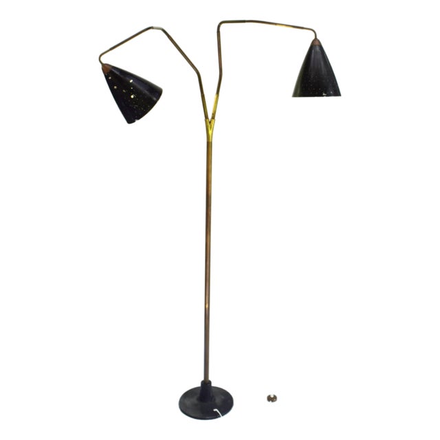 Vintage Flamingo Floor Lamp by Franz Hagenauer for Werkstätte Hagenauer Wien, 1950s For Sale