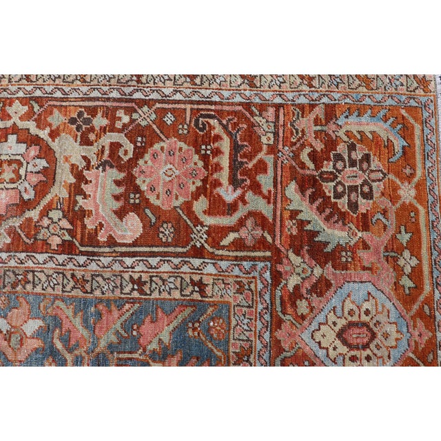 Antique Persian Bakshaish Rug With Medallions and Flower Motifs in Midnight Blue For Sale - Image 16 of 16