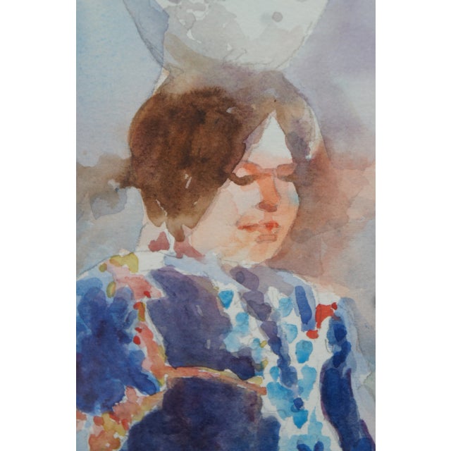 1991 Phyllis Meyer Southwestern Zuni Tradition New Mexico Watercolor Painting For Sale - Image 10 of 13