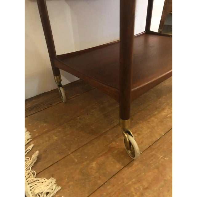 Wood Pontoppidan Danish Mid-Century Modern Teak Drop-Leaf Bar Cart Serving Trolley For Sale - Image 7 of 9