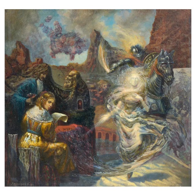 Igor Leontiev, Renaissance Dream, Messenger, Acrylic on Canvas, 1990s For Sale