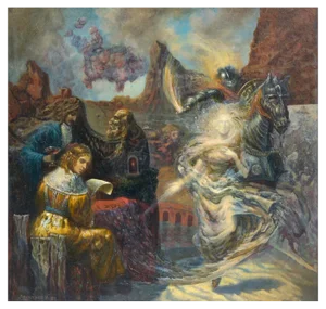 Igor Leontiev, Renaissance Dream, Messenger, Acrylic on Canvas, 1990s