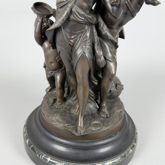 Clodion, The Childhood of Silene, 20th Century, Bronze on Marble Base For Sale - Image 9 of 16