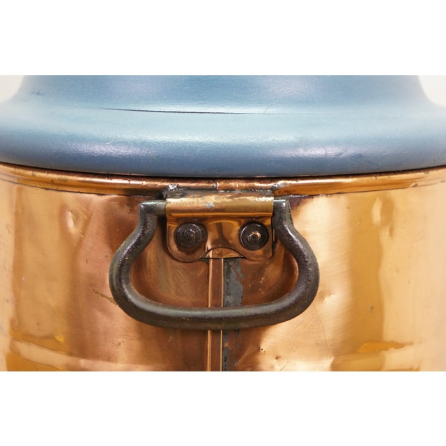 Wood Antique Country Farmhouse Copper Boiler Still Tank Table Lamp 30" For Sale - Image 7 of 13