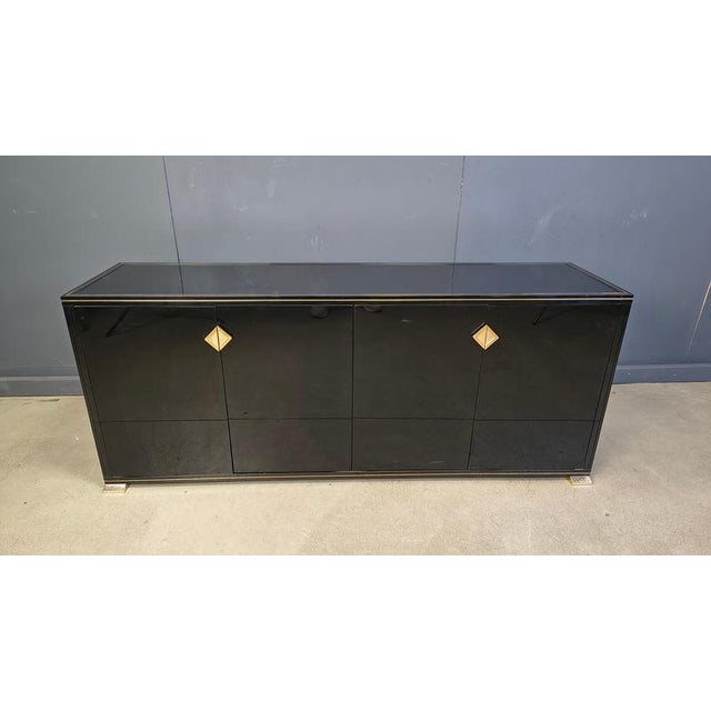 Brass and Lacquer Sideboard from Pierre Vandel, 1970s For Sale - Image 13 of 14