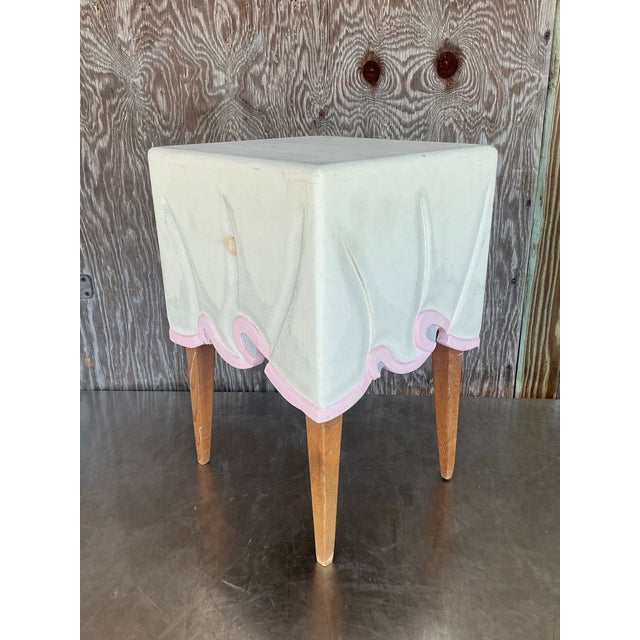 Ivory 1980s Vintage Boho Tromp L’oiel Side Table For Sale - Image 8 of 11