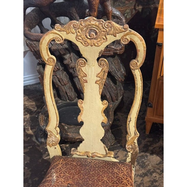 18th Century 18th C. Italian Baroque Parcel Gilt Side Chair For Sale - Image 5 of 7