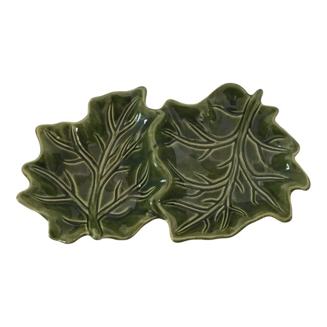 1990s Vintage Lettuce Double Dish Tray For Sale