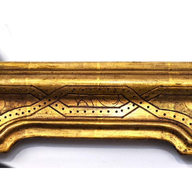 Italian Gilded Leaf Mirror with Bullion Decoration, 1950s For Sale - Image 3 of 8