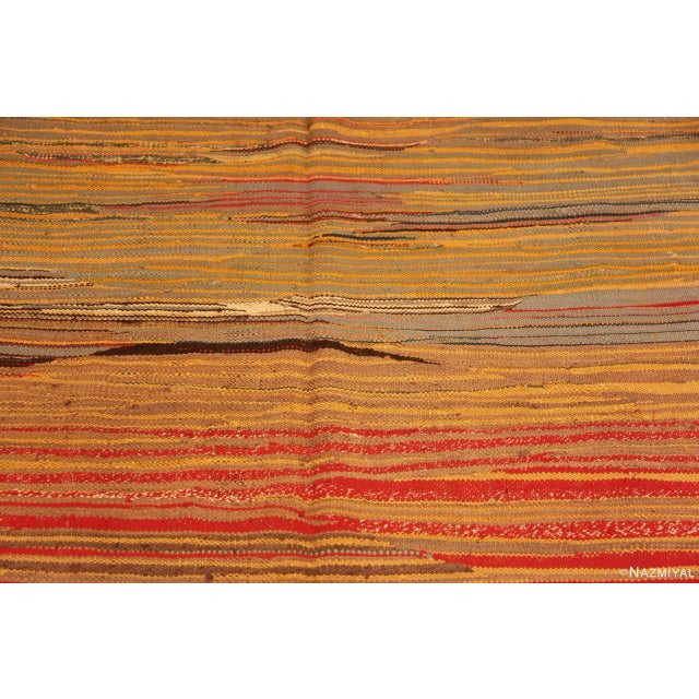 Nazmiyal Collection Warm Tones Tribal Vintage Moroccan Kilim Rug For Sale - Image 4 of 9