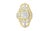 18K two-tone gold filigree ring featuring round and emerald-cut diamonds totaling 1.25 carats. Size 6.5, weighs 8.4 grams....