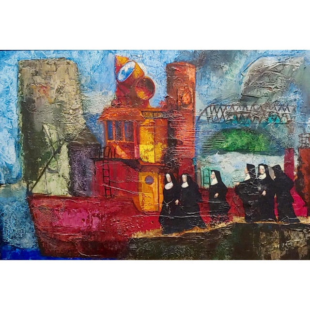 American John H. Foote Jr. -Six Nuns Debarking From Joseph Medill Fireboat- Oil Painting For Sale - Image 3 of 11