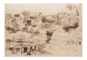 1959 After Jean-Baptiste-Camille Corot "The Colosseum", Vintage Monochrome Print