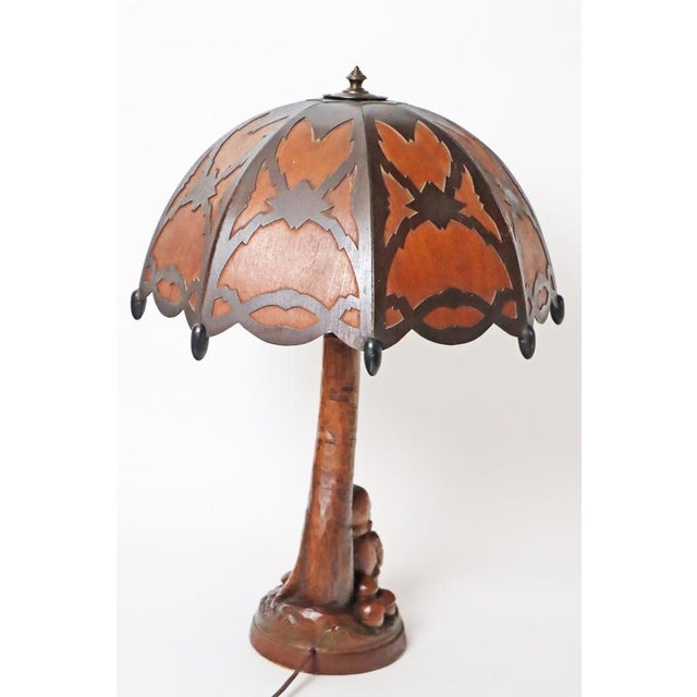 Black Forest Table Lamp with Handcrafted Dwarf and Magic Mushrooms, Germany, 1920s For Sale - Image 12 of 18