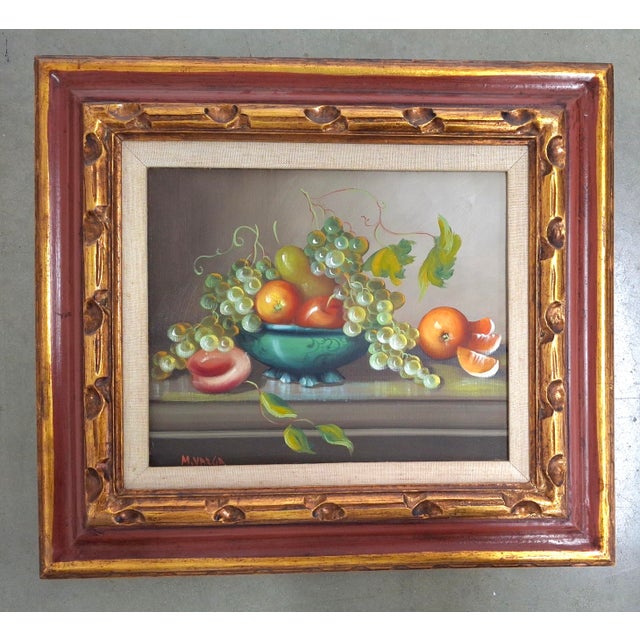 Mid 20th Century Margit Varga (American, 1908- ) Still Life of Fruits, Oil on Canvas, Pair, Each Signed For Sale - Image 4 of 8