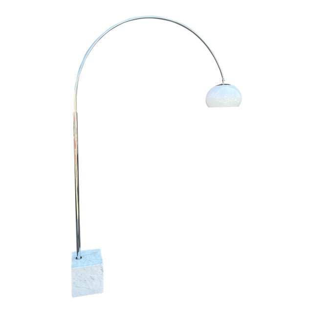 1970s Italian Arco Inspired Adjustable Floor Lamp For Sale