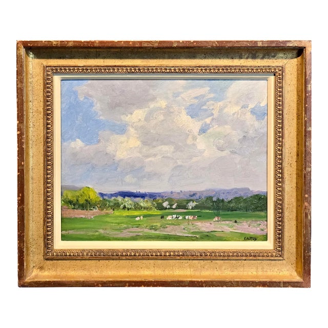 Edward Henry Potthast - Pastoral Landscape - Oil Painting c.1910s For Sale