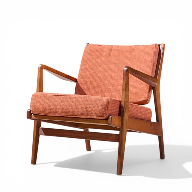Jens Risom Mid Century Walnut Lounge Chairs - Pair For Sale In Chicago - Image 6 of 13