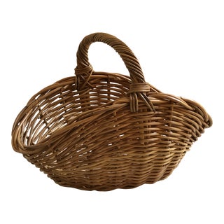 Small Vintage Gathering Basket For Sale