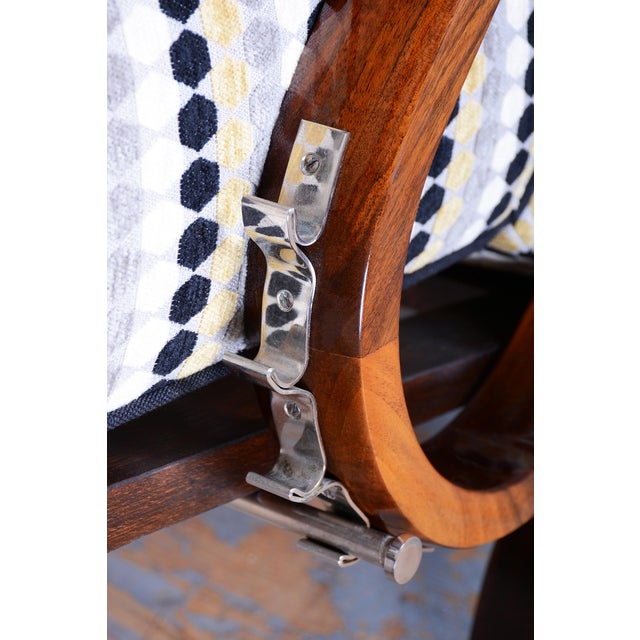 Czech Art Deco Adjustable Armchair attributed to J. Halabala, Up Závody, 1920s For Sale - Image 3 of 16