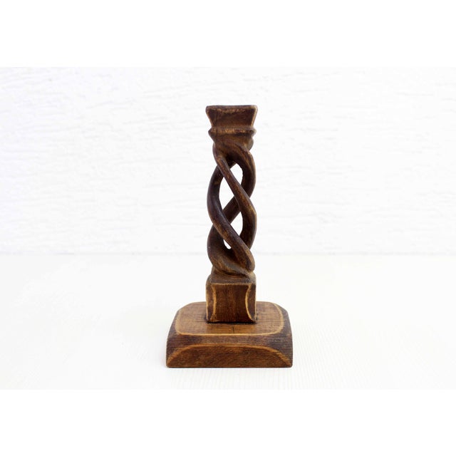 French Carved Wood Candleholder, 1950 For Sale - Image 11 of 11