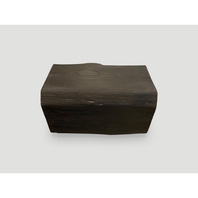 Contemporary Andrianna Shamaris Charred Teak Wood Log Bench or Coffee Table For Sale - Image 3 of 6