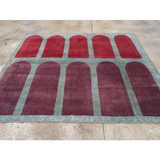 Mid 20th Century Galerie Shabab Collection Mid-20th Century Turkish Anatolian Deco Style Carpet For Sale - Image 5 of 8