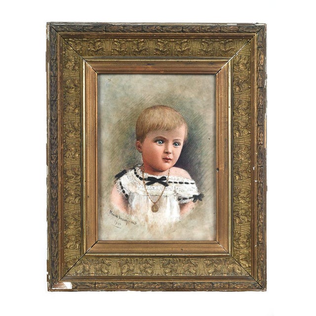Portrait of a Child Painting on Porcelain For Sale - Image 4 of 4