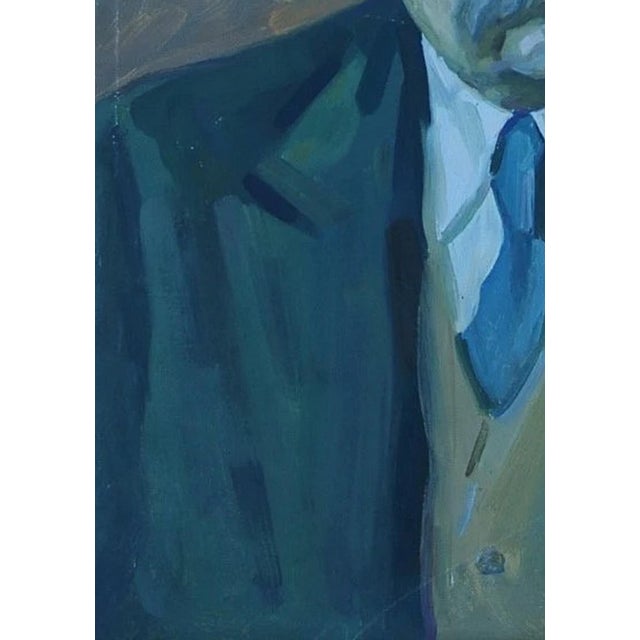1970s Maxim Gorky Portrait, Original Soviet Oil Painting on Canvas, 1970s 50-70 For Sale - Image 5 of 6