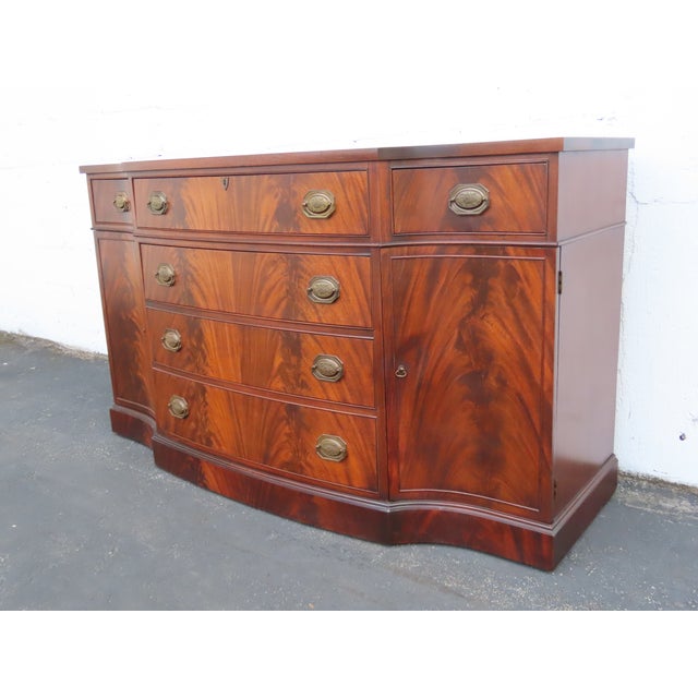 Flame Mahogany Long Credenza Sideboard Media Console Bathroom Vanity 6903 For Sale - Image 15 of 15