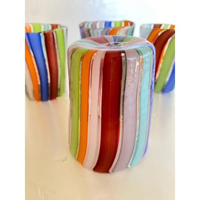 Multicolored Murano Glass Glasses by Simoeng, Set of 6 For Sale - Image 3 of 9