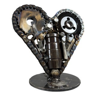 Simon Saronni, Heart Sculpture, 2025, Recycled Art Metal For Sale