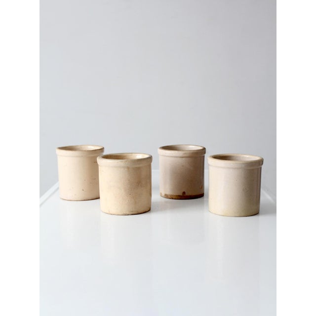 Ceramic Antique Stoneware Crocks Set of 4 For Sale - Image 7 of 15