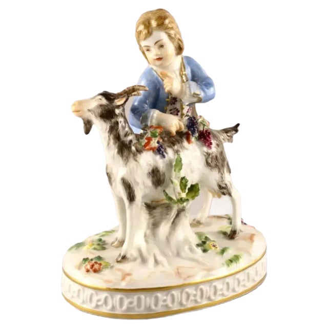 Boy with a Goat from Meissen For Sale
